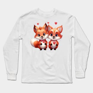 Valentine Fox Couple Long Sleeve T-Shirt